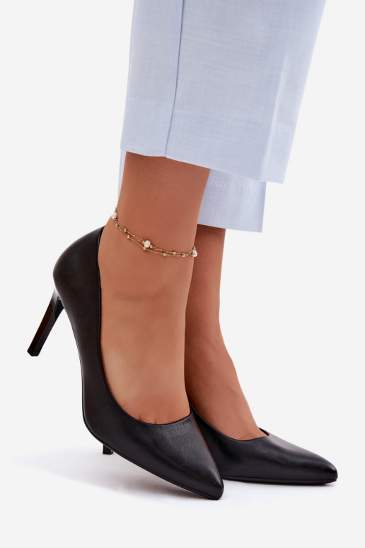 Vysoké podpätky z umelej kože Sergio Leone 1339 čiernej farby