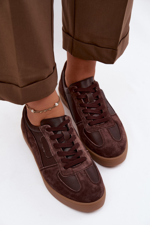 Semišové dámske sneakers Vinceza 7933 v čokoládovej farbe