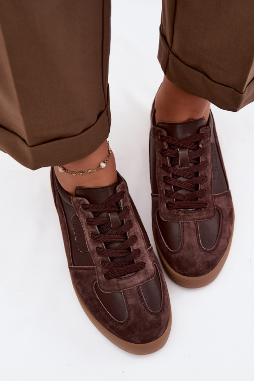 Semišové dámske sneakers Vinceza 7933 v čokoládovej farbe