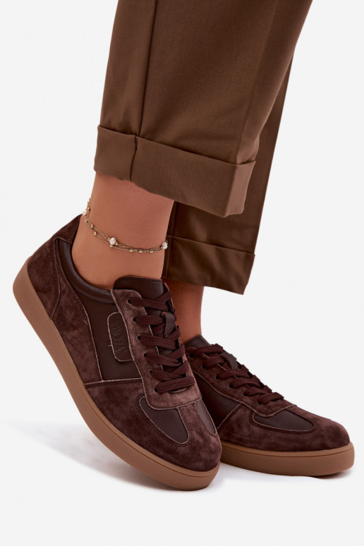 Semišové dámske sneakers Vinceza 7933 v čokoládovej farbe