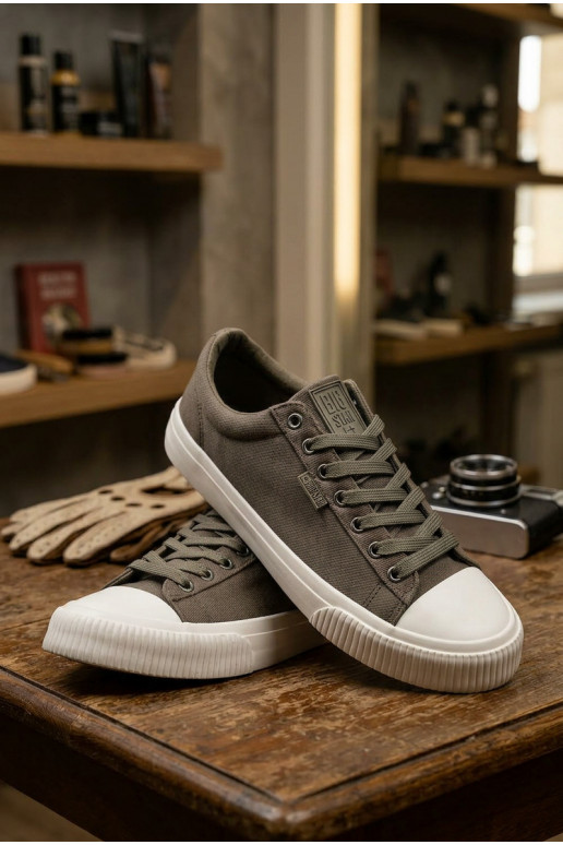 Pánske nízke voľnočasové topánky sivej farby