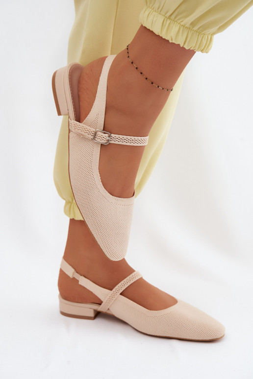 materiál sandále Balerínky Dámske s popruhmi slonovina Selrene