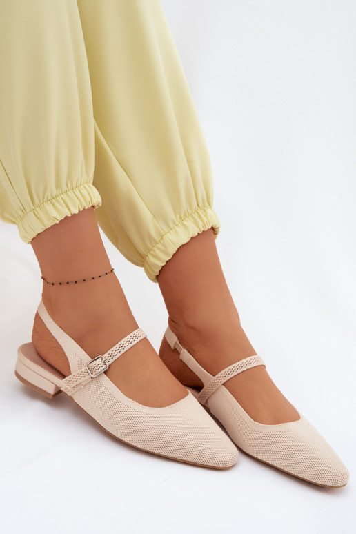 materiál sandále Balerínky Dámske s popruhmi slonovina Selrene