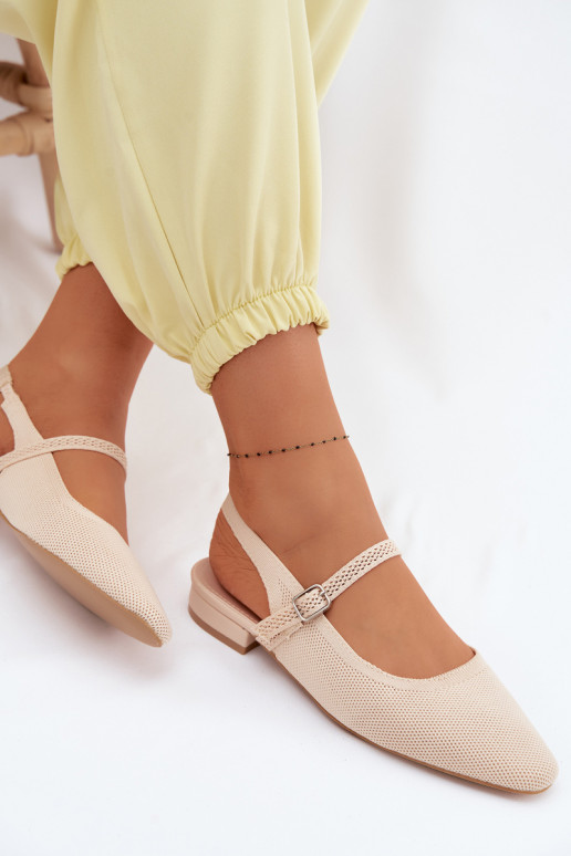 materiál sandále Balerínky Dámske s popruhmi slonovina Selrene