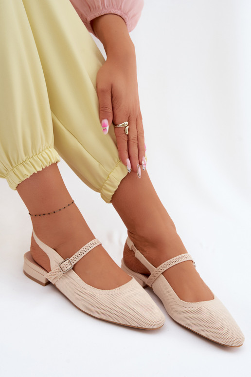 materiál sandále Balerínky Dámske s popruhmi slonovina Selrene