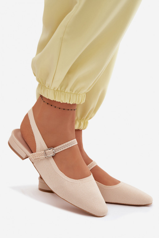 materiál sandále Balerínky Dámske s popruhmi slonovina Selrene