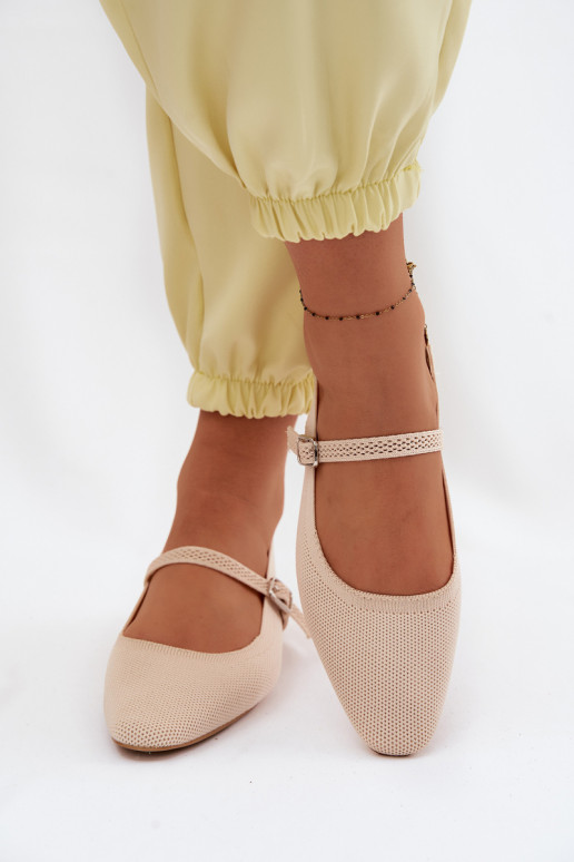 materiál sandále Balerínky Dámske s popruhmi slonovina Selrene