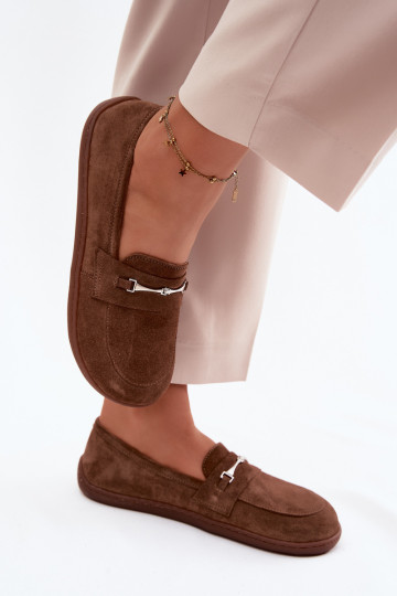 Mokasíny Barefoot zo semišu Zazoo 322 Hnedá farba