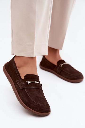 Zamszové barefoot mokasíny Zazoo 322, čokoládová farba