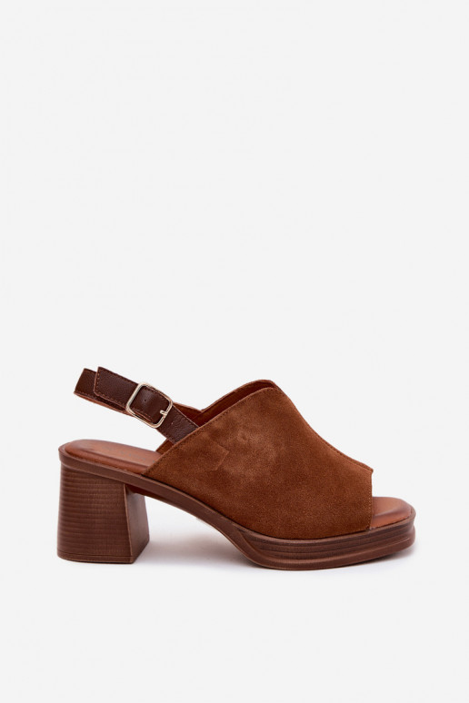 Kožené Elegantné semišové vysoké podpätky Príspevok Vinceza 39995 Hnedá farba