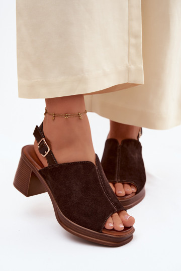 Kožené Elegantné semišové vysoké podpätky Príspevok Vinceza 39995 CzekoladoIne