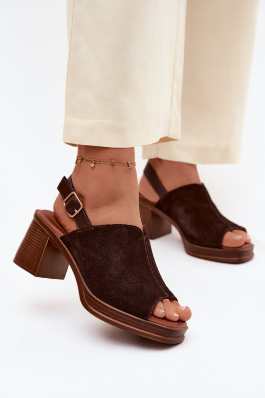 Kožené Elegantné semišové vysoké podpätky Príspevok Vinceza 39995 CzekoladoIne