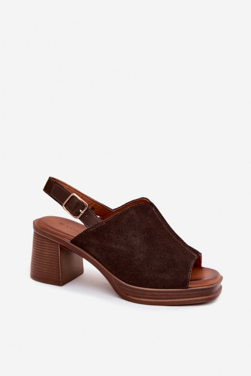 Kožené Elegantné semišové vysoké podpätky Príspevok Vinceza 39995 CzekoladoIne