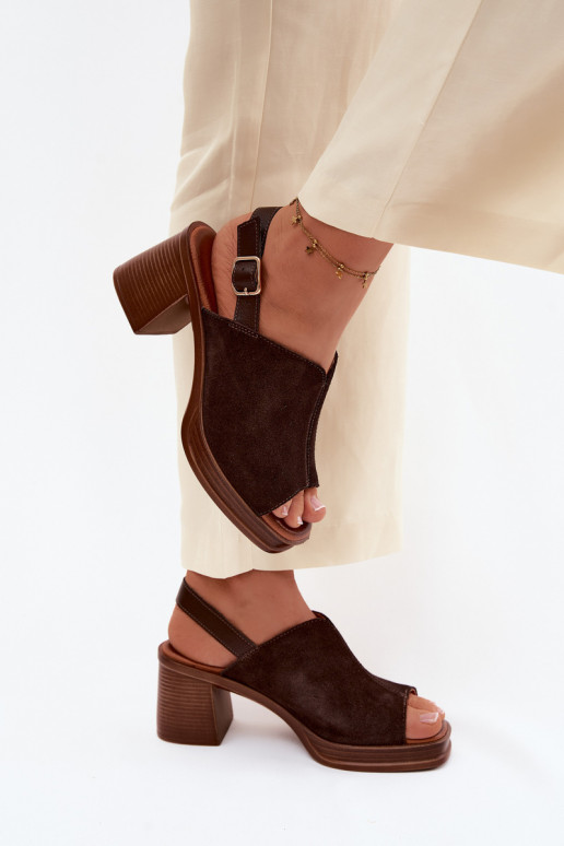 Kožené Elegantné semišové vysoké podpätky Príspevok Vinceza 39995 CzekoladoIne