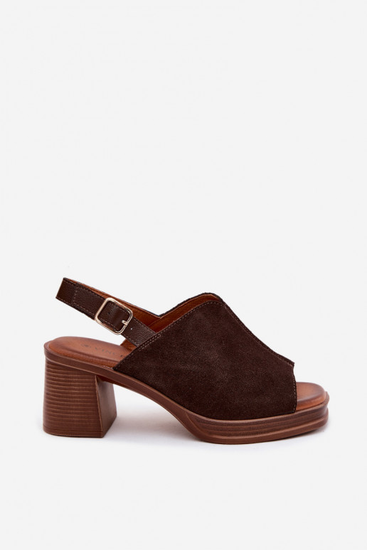 Kožené Elegantné semišové vysoké podpätky Príspevok Vinceza 39995 CzekoladoIne