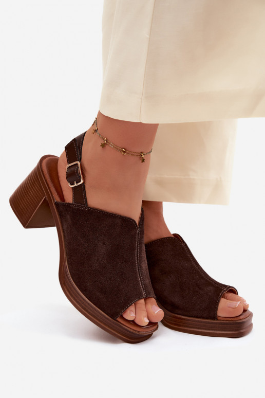 Kožené Elegantné semišové vysoké podpätky Príspevok Vinceza 39995 CzekoladoIne