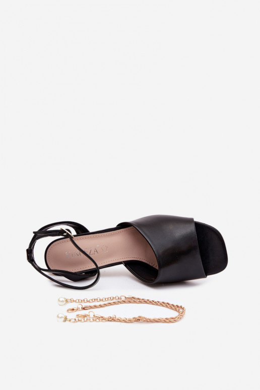 Dámske sandále s podpätkami Vinceza 62297 čierna