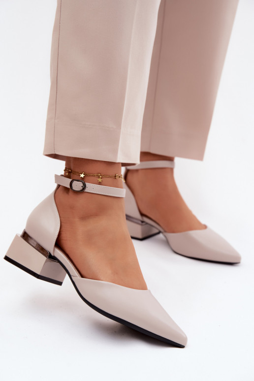 Topánky Zapnuté Klocku s popruhmi Vinceza 62278 béžová