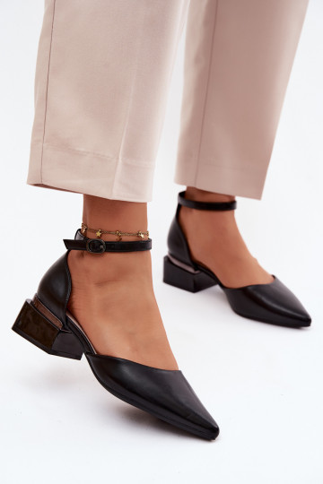 Topánky Zapnuté Klocku s popruhmi Vinceza 62278 čierna