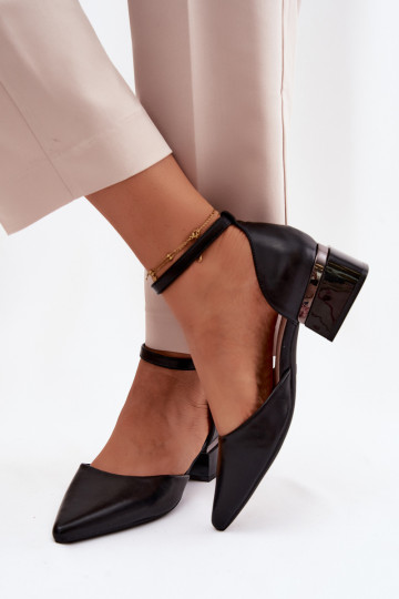 Topánky Zapnuté Klocku s popruhmi Vinceza 62278 čierna 2