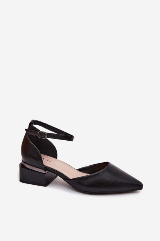 Topánky Zapnuté Klocku s popruhmi Vinceza 62278 čierna