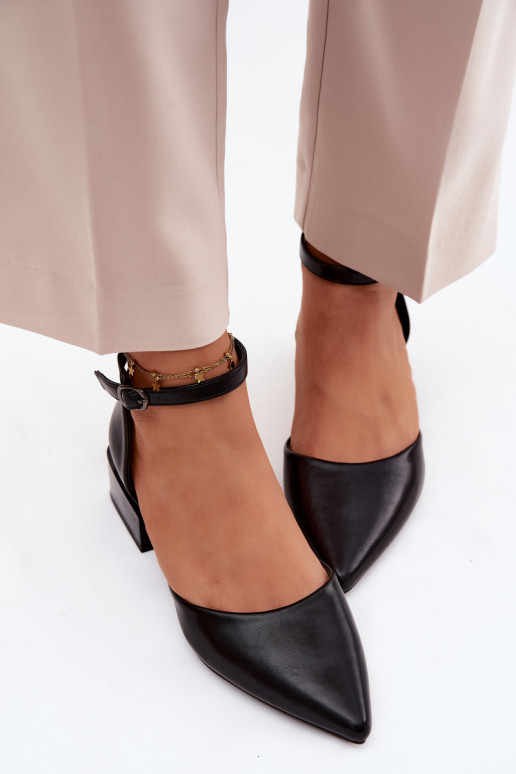 Topánky Zapnuté Klocku s popruhmi Vinceza 62278 čierna