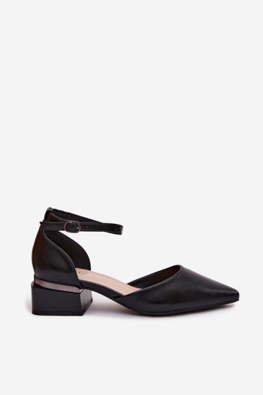 Topánky Zapnuté Klocku s popruhmi Vinceza 62278 čierna