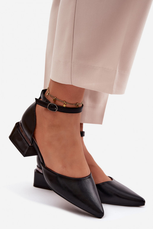 Topánky Zapnuté Klocku s popruhmi Vinceza 62278 čierna