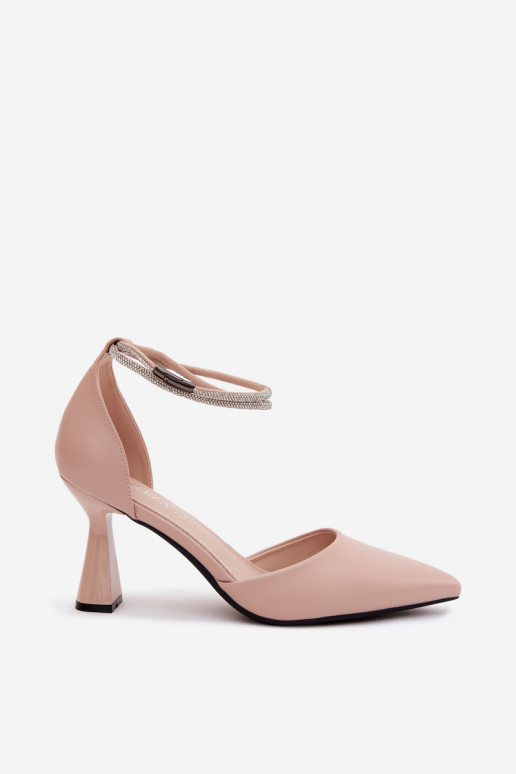 Topánky s podpätkamiBłyszczącym Pruhyem Vinceza 62283 béžová