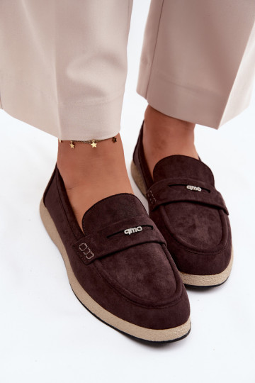 dámske mokasínyImitacji zo semišuu Vinceza 62273 CzekoladoIne