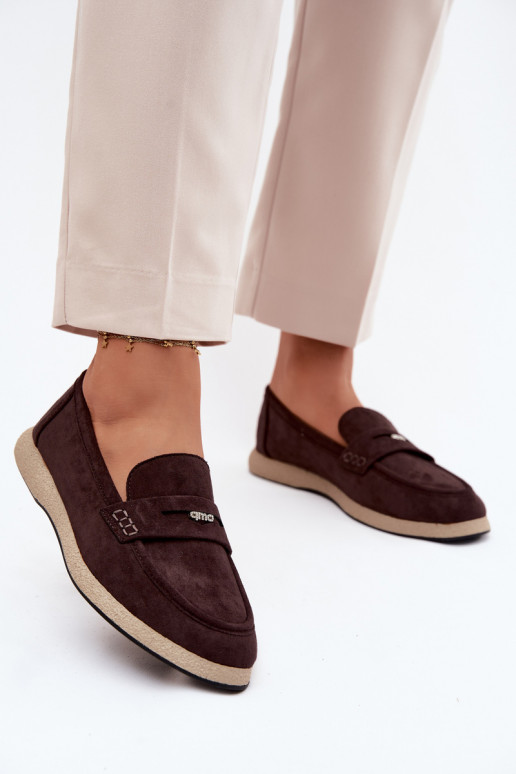 dámske mokasínyImitacji zo semišuu Vinceza 62273 CzekoladoIne