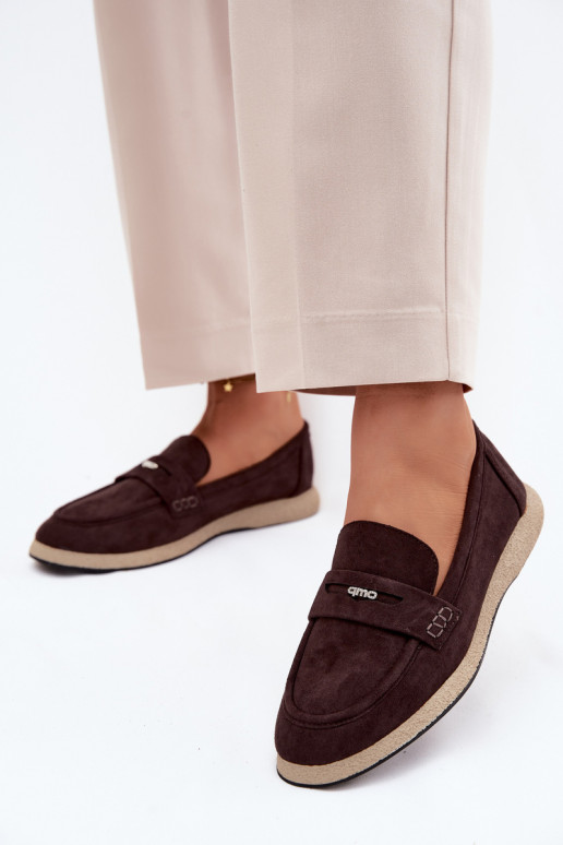 dámske mokasínyImitacji zo semišuu Vinceza 62273 CzekoladoIne