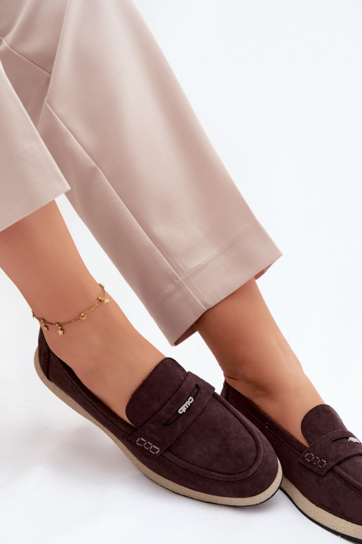 dámske mokasínyImitacji zo semišuu Vinceza 62273 CzekoladoIne