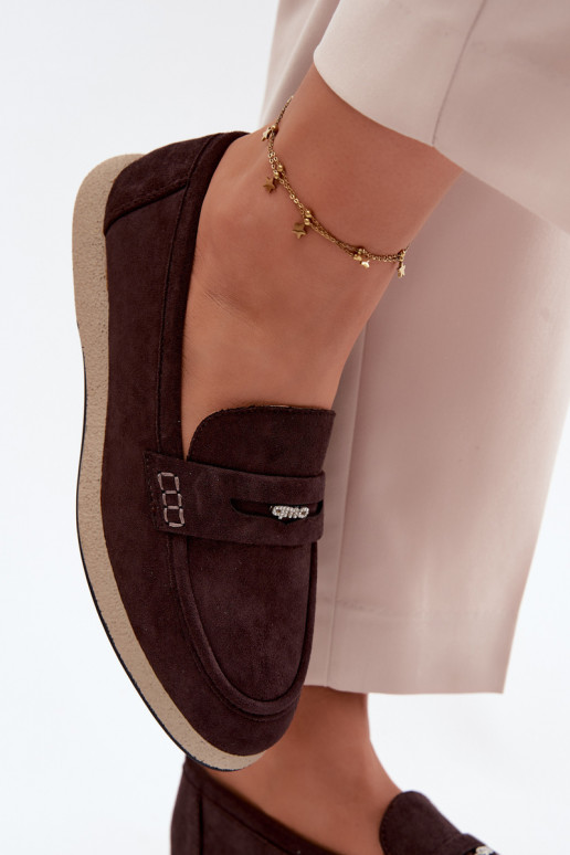 dámske mokasínyImitacji zo semišuu Vinceza 62273 CzekoladoIne