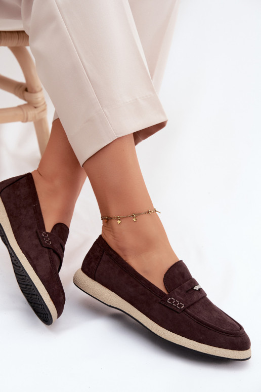 dámske mokasínyImitacji zo semišuu Vinceza 62273 CzekoladoIne