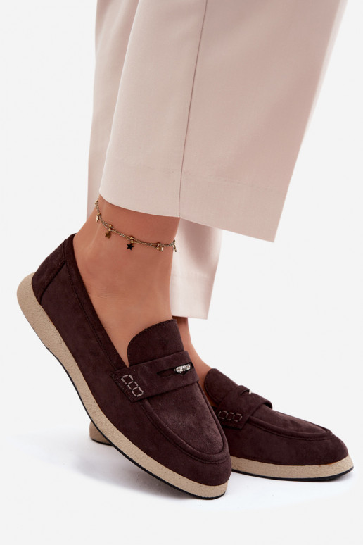 dámske mokasínyImitacji zo semišuu Vinceza 62273 CzekoladoIne