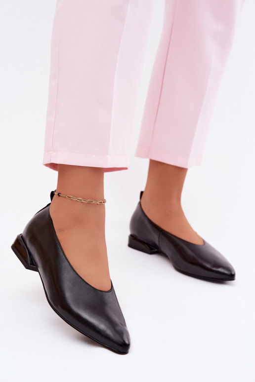 Balerínky so širokými podpätkami čierna Hoshi