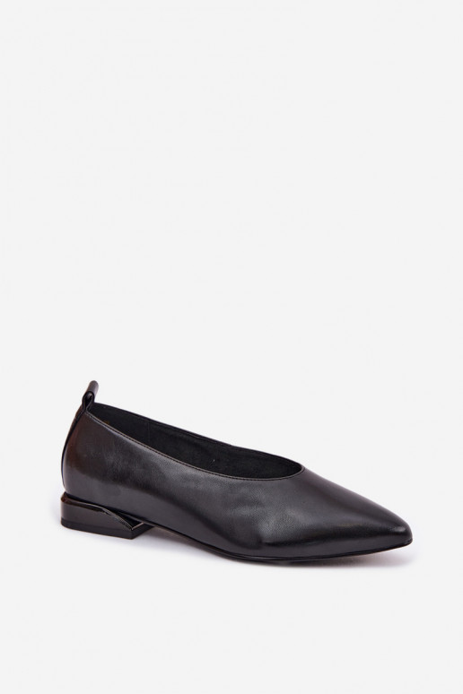 Balerínky so širokými podpätkami čierna Hoshi