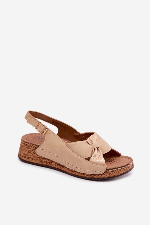 Pohodlné dámske sandále s platformou béžová Iggy