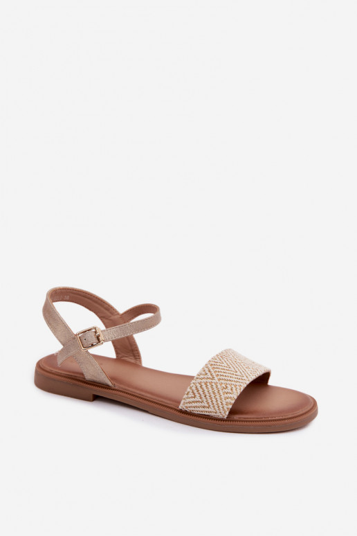 Dámske sandále so širokými podpätkami zlatej farby Lumina