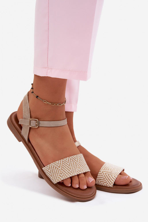 Dámske sandále so širokými podpätkami zlatej farby Lumina