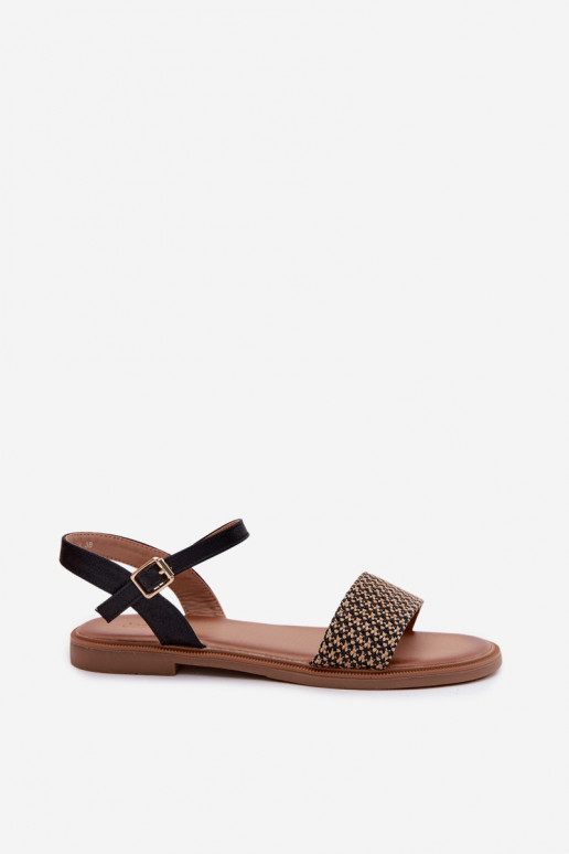 Dámske sandále so širokými podpätkami čierna Lumina