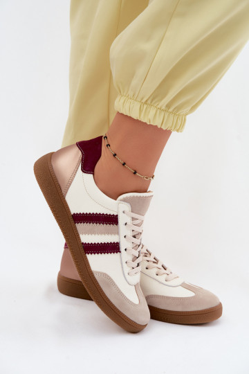 Kožené Tenisky model obuvi Dámske Zazoo N1234S2 biely-bordová