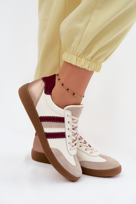 Kožené Tenisky model obuvi Dámske Zazoo N1234S2 biely-bordová