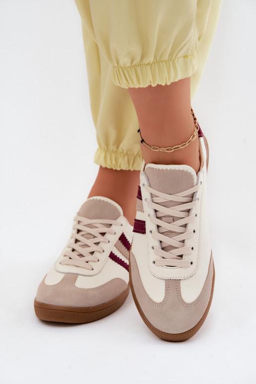 Kožené Tenisky model obuvi Dámske Zazoo N1234S2 biely-bordová