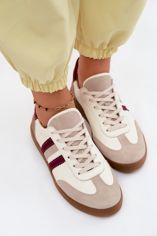 Kožené Tenisky model obuvi Dámske Zazoo N1234S2 biely-bordová