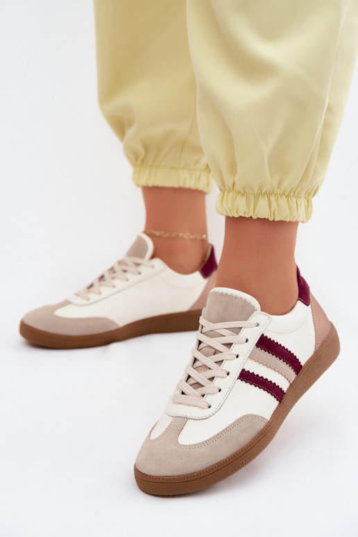 Kožené Tenisky model obuvi Dámske Zazoo N1234S2 biely-bordová