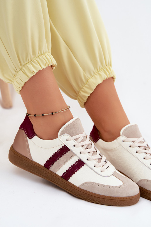 Kožené Tenisky model obuvi Dámske Zazoo N1234S2 biely-bordová