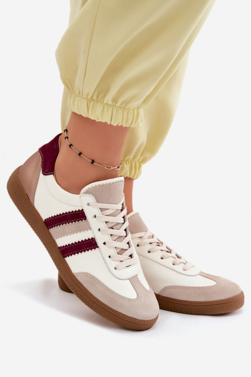 Kožené Tenisky model obuvi Dámske Zazoo N1234S2 biely-bordová