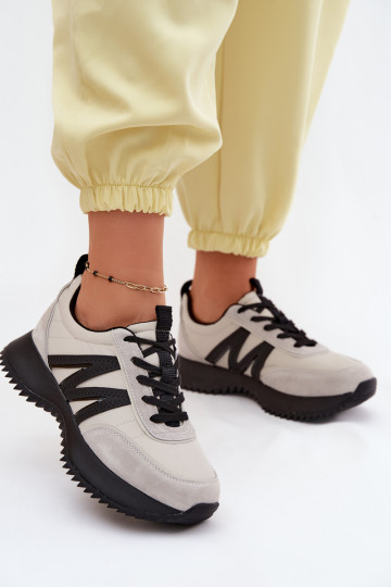 zo semišu Tenisky model obuvi Dámske s platformou Vinceza 41521 sivá 2